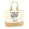 I Can't I Prefer My Rat Minimalist Bag | Cotton Tote Bag with Jute Bottom 18 L 48 × 37 × 13 Cm | Market Shopping