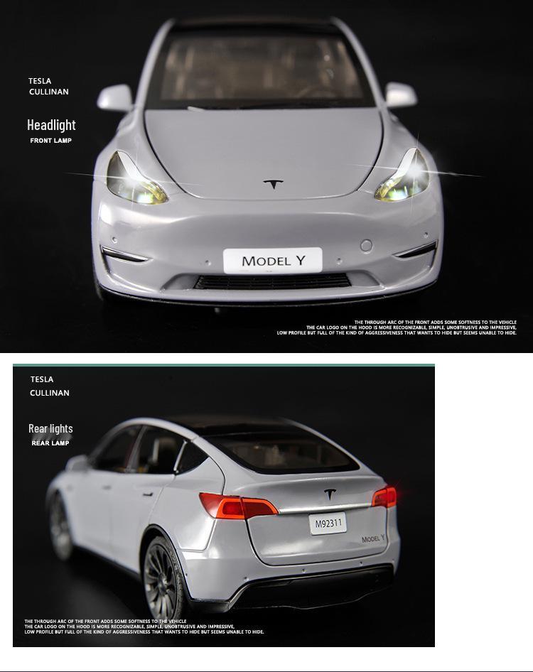 XLG1:24 Tesla Model Y Alloy Car Simulation Sedan Ornament Toy for Children.