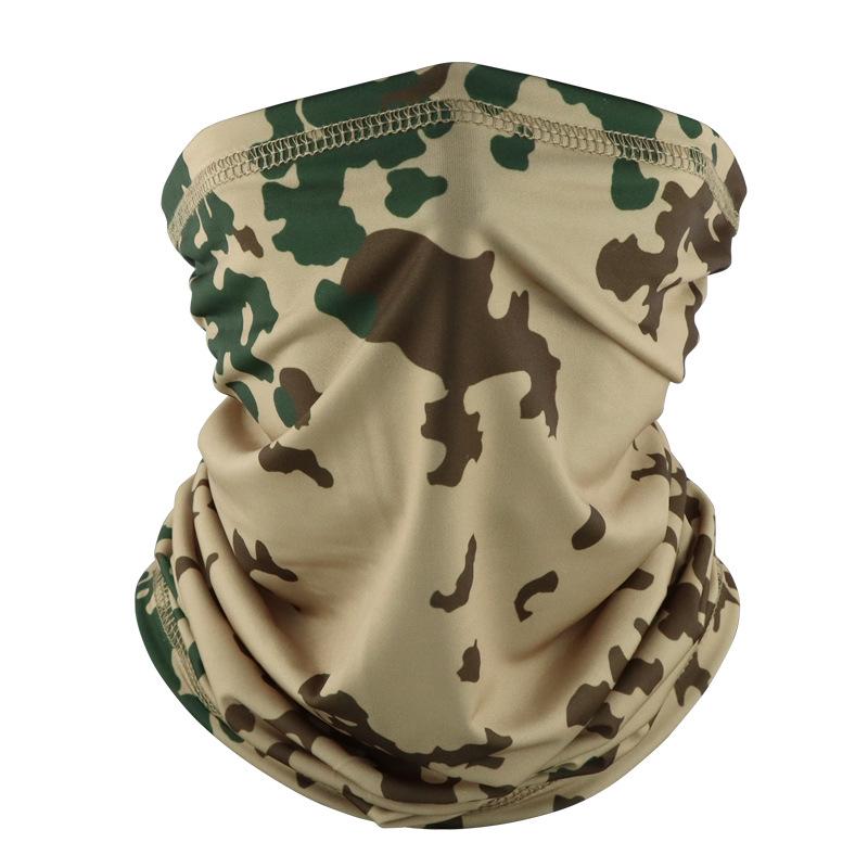 Camouflage Ice Silk Neck Gaiter: Multifunctional Summer Headscarf for Outdoor Cycling, Sun Protection, and Quick-Drying Breathable Face Mask for Men.