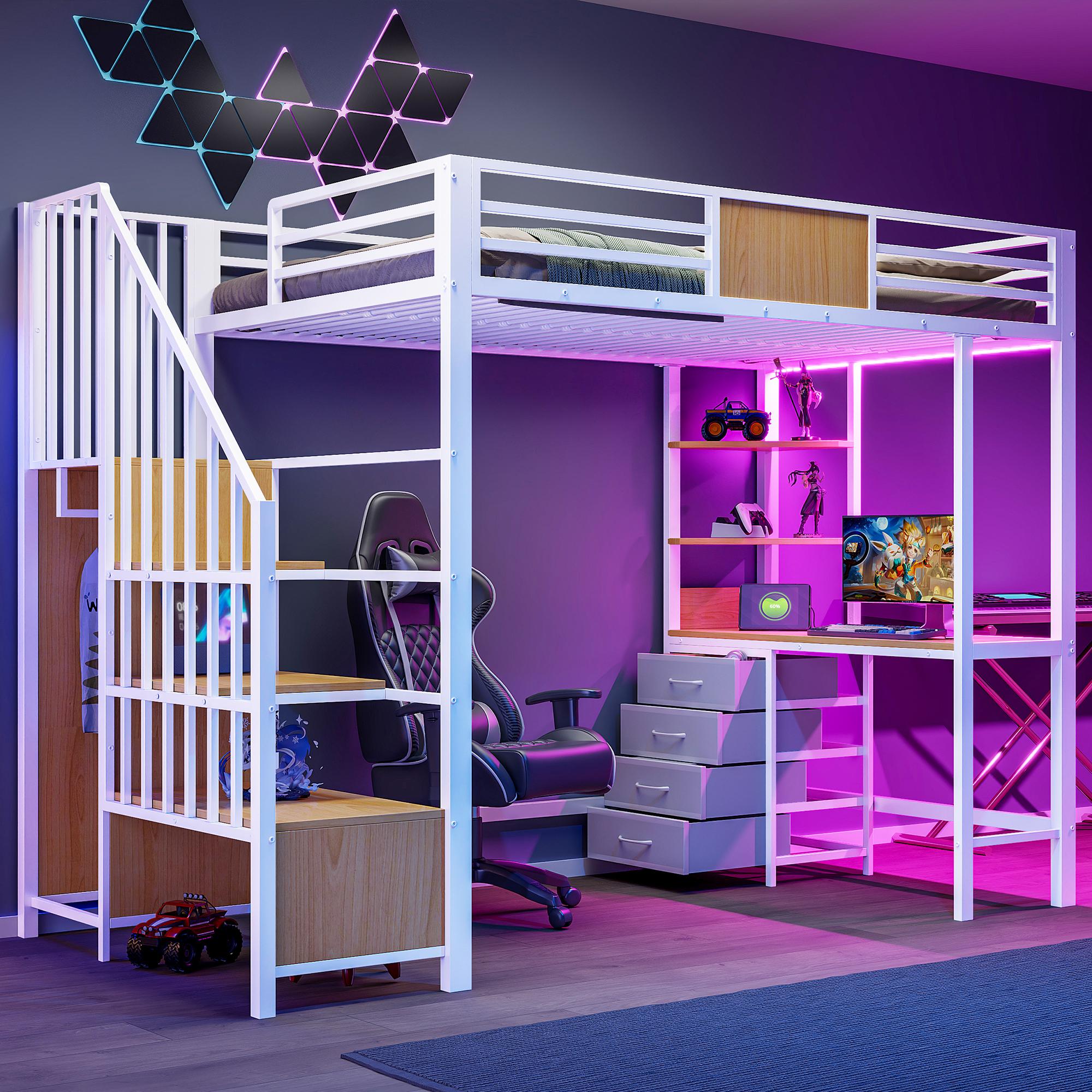 Loft Bed 90*200 Made of Metal