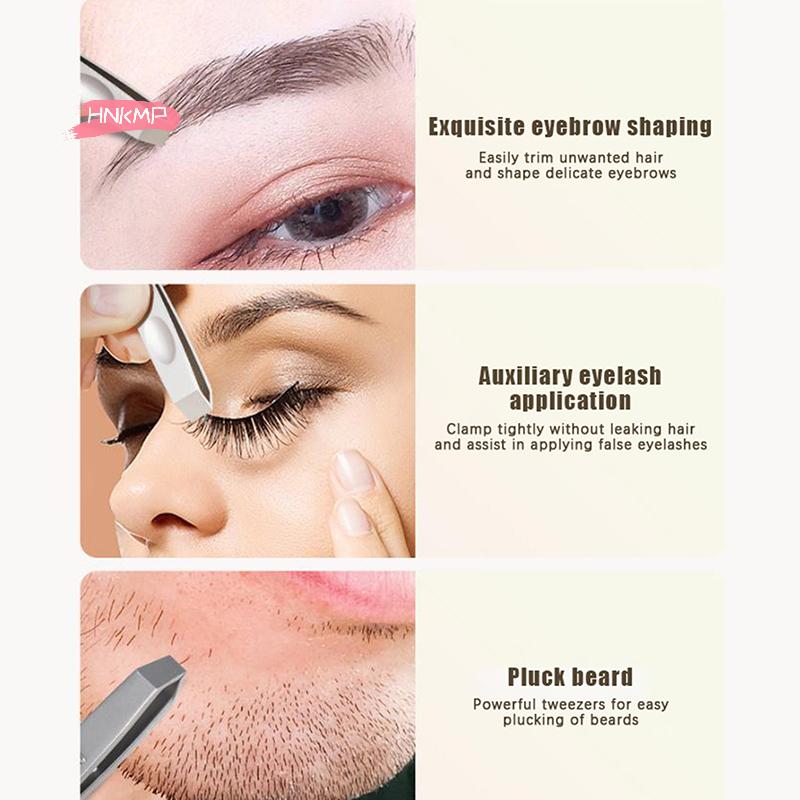 Professionelle Pinzette mit breiter Spitze zum Haarezupfen für Frauen und Männer, verdicktes Edelstahl-Bartpflege-Werkzeug