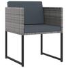 11 Piece Garden Dining Set with Cushions Poly Rattan Gray