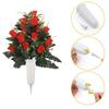 Plastic 24 Artificial Flowers Buds Simulated Roses Cemetery Flower 24 Bud Roses For Cemetery Flowers For Crafts DecoracióN Hogar