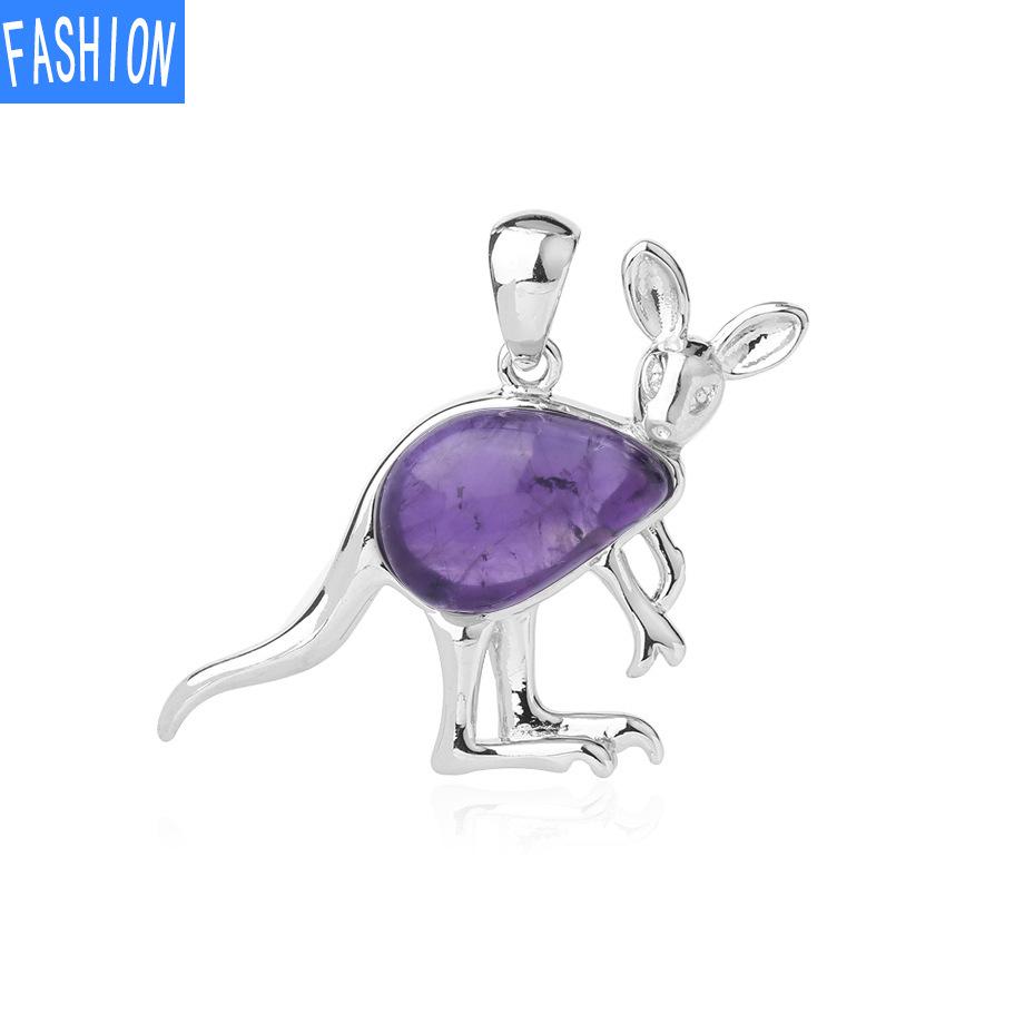 

Екзотичний шарм Австралійський національний скарб, намисто з кенгуру, намисто з тваринами з натурального каменю amethyst