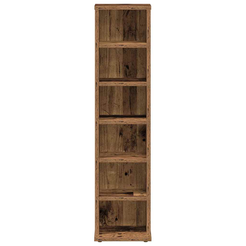 CD Shelf Vintage Wood Look 21 X 20 X 88 Cm Engineered Wood