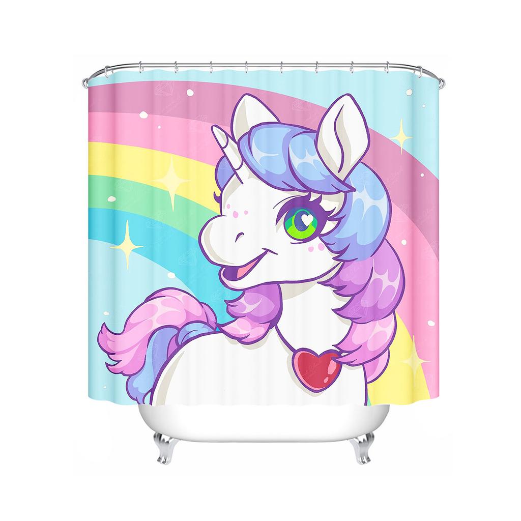 Unicorn Curtain Waterproof Bathroom Accessories 4 Piece Set Mats Home Curtains Decor Luxury Toilet Accessories