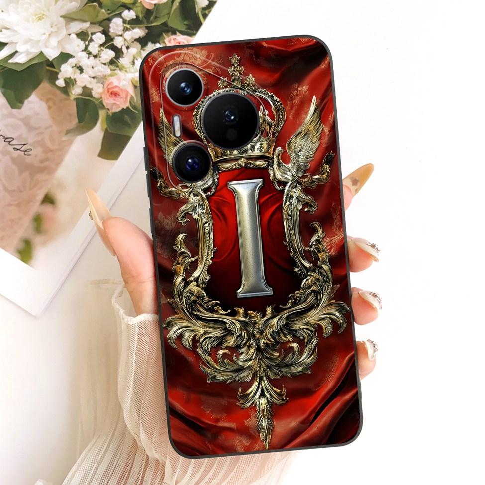 For Huawei Pura 70 Clear Case Aesthetic Luxury Crown Fashion A-Z Letters 2D Painted Soft Casing For Huawei ADY-LX9 ADY-AL00