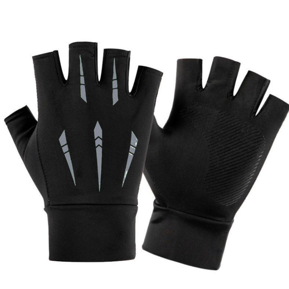 Anti-uv Ice Silk Fishing Gloves Highly Elastic Armguard 2024 Fitness Gloves  Cycling Driving