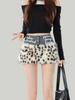 Saia Patchwork com Estampa de Leopardo Retrô 2025 - Estilo Subcultura Spicy Girl do Novo Milênio
