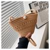 New Casual Cotton Woven Women Handbag Small Weaving Shelll Summer Beach Bag Shopper Tote Ladies Travel Shoulder Crossbody Bags
