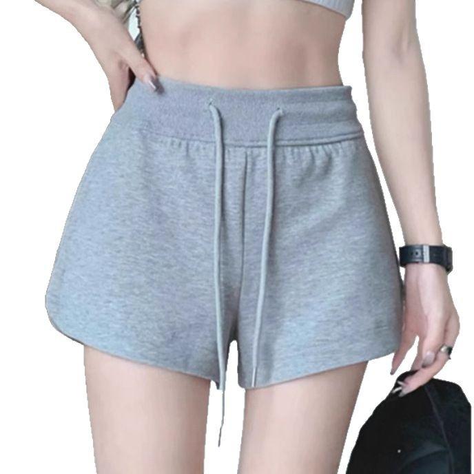 1116 Summer Black Drawstring Casual Sports Shorts Women's Skinny High Waist Versatile Home Pants Hot Pants Women's Outer Wear
