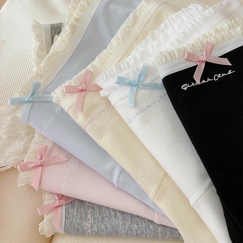 Ropa interior de algodón para bebé, antibacteriana, de clase A, pequeña, fresca, de algodón puro, sin rastro, para las cuatro estaciones, fina, de cintura media, para mujer.