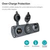 3 in 1 Panel 12V 3.1A Dual USB Car Charger Socket Power Outlet LED Voltmeter Cigarette Lighter Socket Adapter for Truck Boat RV