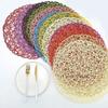 Runde Papier gewebte Tischsets Holz Tischsets Hitzebeständig Rattan Matte Braune Papierstroh Tischsets für Essen Party Hochzeit