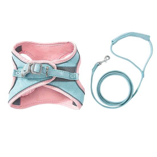 Pet Vest Harness with Leash Breathable Adjustable Reflective No Pull Escape-proof Small Dog Puppy Cat Chest Harness Pet Supplies