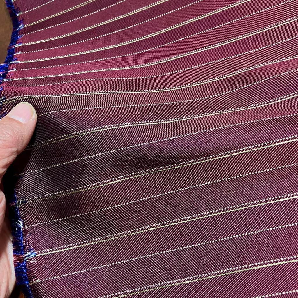 Used Nishijin-ori tie fabric, wine stripe