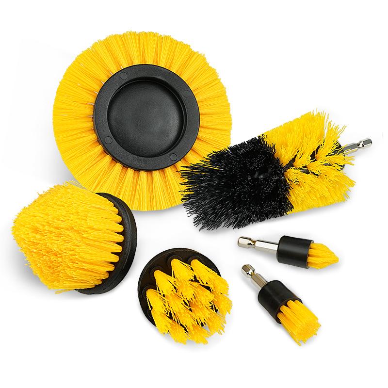 5-Piece Electric Drill Brush Set for Cleaning: Brush Heads, Bristle Brush, Car Wheel Brush