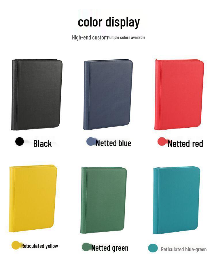 PU Leather Zipper 9-Grid Anime Card Storage Album with 360 Slots for Tabletop Game Cards