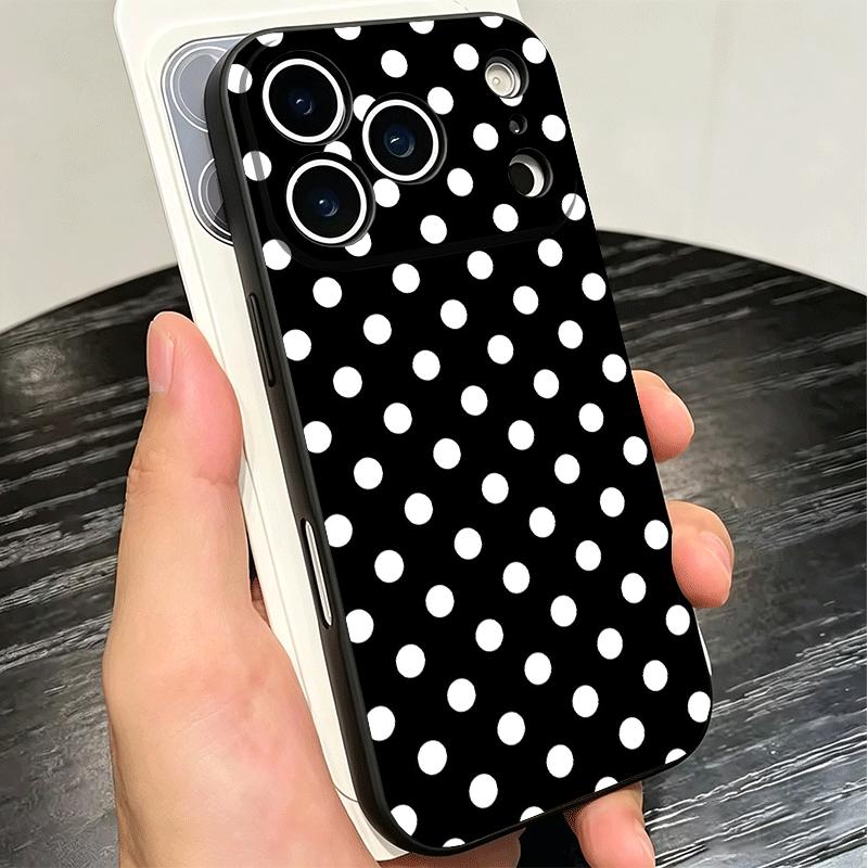 Polka Dots Art Fashion Desgin Soft Phone Case for iPhone 16 16E 17 Air 15 Pro Max 14 Plus 13 Mini 11 12 7 Black Cover Back Shell