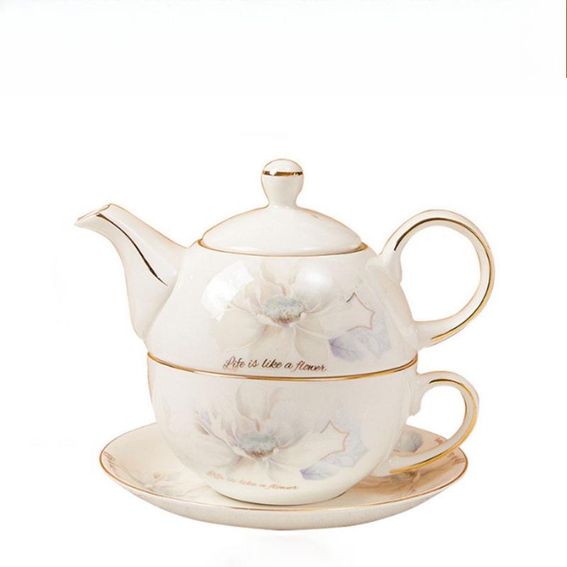 Creative Ceramic Tea Set Large Capacity English Afternoon Tea Coffee Pot Bone China Tea Cup and Saucers for Home Office