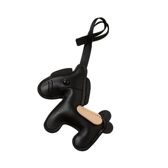 Keychain Vibrant Color Faux Leather Horse Design Key Chain with Lanyard Backpacks Car Keys Handbags Bag Accessory