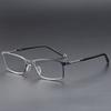 Gleitsichtbrille mit phototroper Optik, elegante Businessbrille mit quadratischem Metallrahmen und Blaulichtfilter