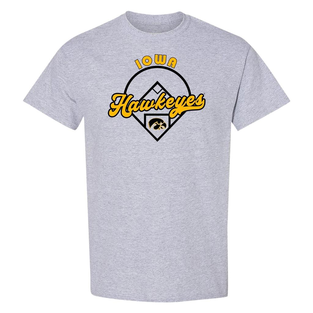 Iowa Hawkeyes Baseball Field - NCAA University T-Shirt - Sport Grey