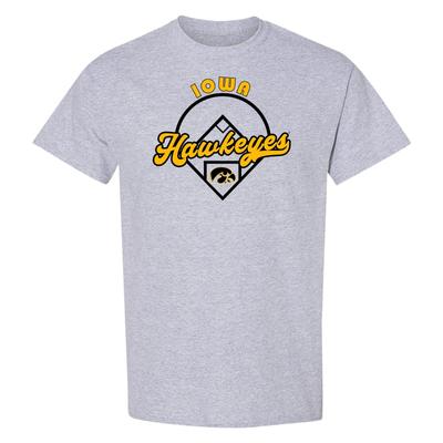 Iowa Hawkeyes Baseball Field - NCAA University T-Shirt - Sport Grey