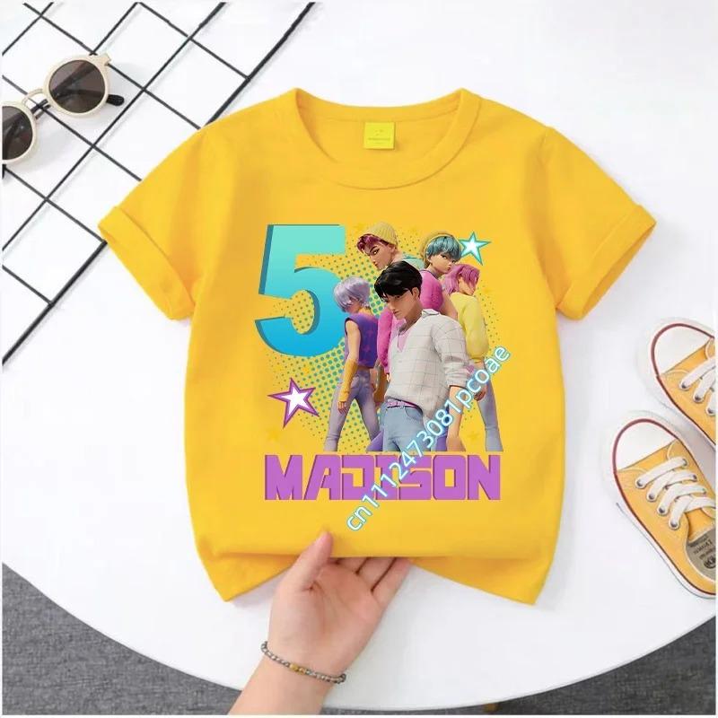 2026 New K-POP Saja Boys Print Short-Sleeved Spring Family Clothing for Boys and Girls Cute Cotton T-shirt for Boys and Girls