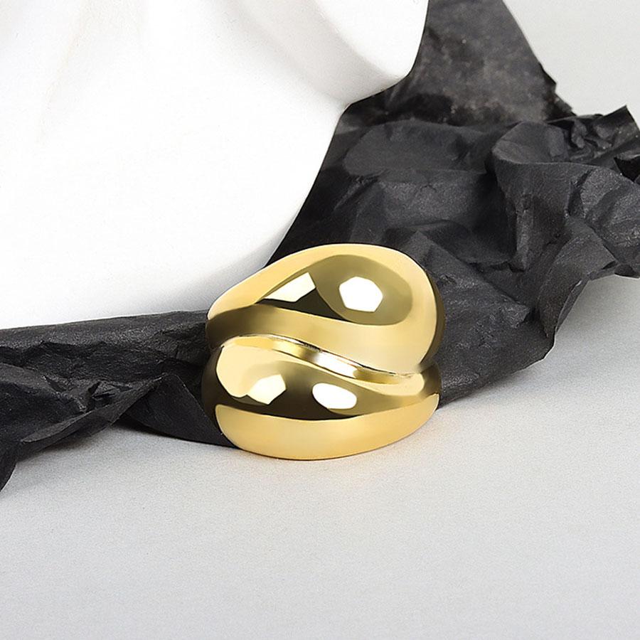Thick Double Domed Gold Plated Amorphous Open Ring Popular Custom Fine Jewelry Rings