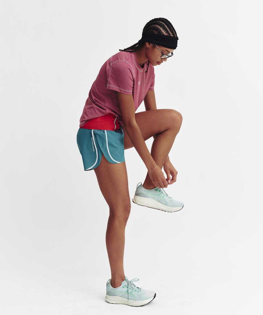Minasu Sports Fit Contrast Stitch Short Sleeve T Shirt_Pink