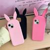 Cartoon Rabbit Ears Silicone Phone Case for iPhone 13/14/15/16 Pro Max (Women's)