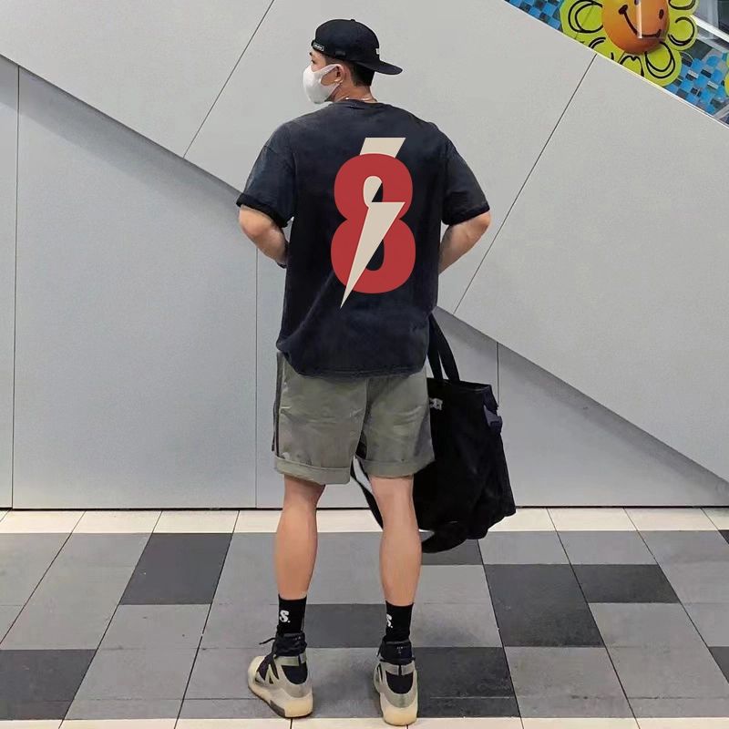 2026 Summer New Printed Cotton Short Sleeve Tshirt Loose Round Neck Breathable Casual Fashion Hip Hop Street Mens Clothing