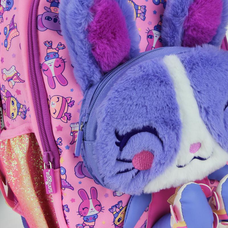 Dziecięcy plecak szkolny dziewczęcy różowy modelujący królik plecak na ramię Kawaii