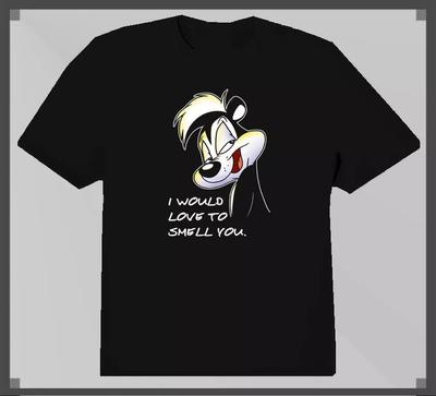 Pepe Le Pew me encantaría olerte camiseta de color negro BL1071