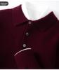 Men's Cashmere Polo Collar Sweater, Solid Color Knitwear, Long Sleeve Button-Up Pullover for Autumn/Winter