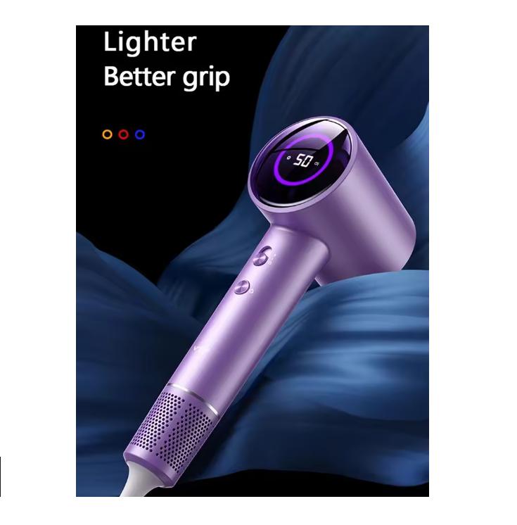 Hairdryer New high speed hair anion high speed hair dryer Hair LED display hair dryer with nozzle 110V 220V 1600W high power