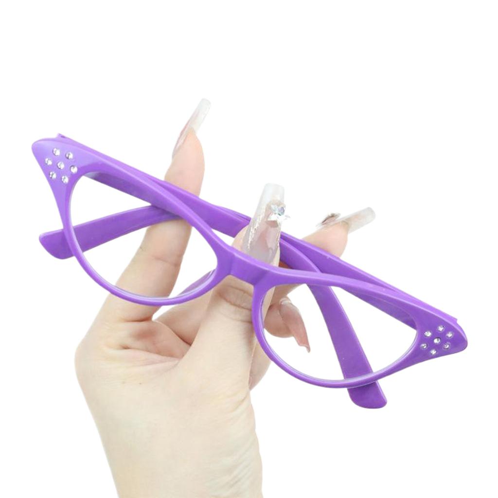 Vintage Glasses for Adult and Kids with Rhinestones Unisex Nerd Styles Clear Lens Glasses for Cosplay Costume Party