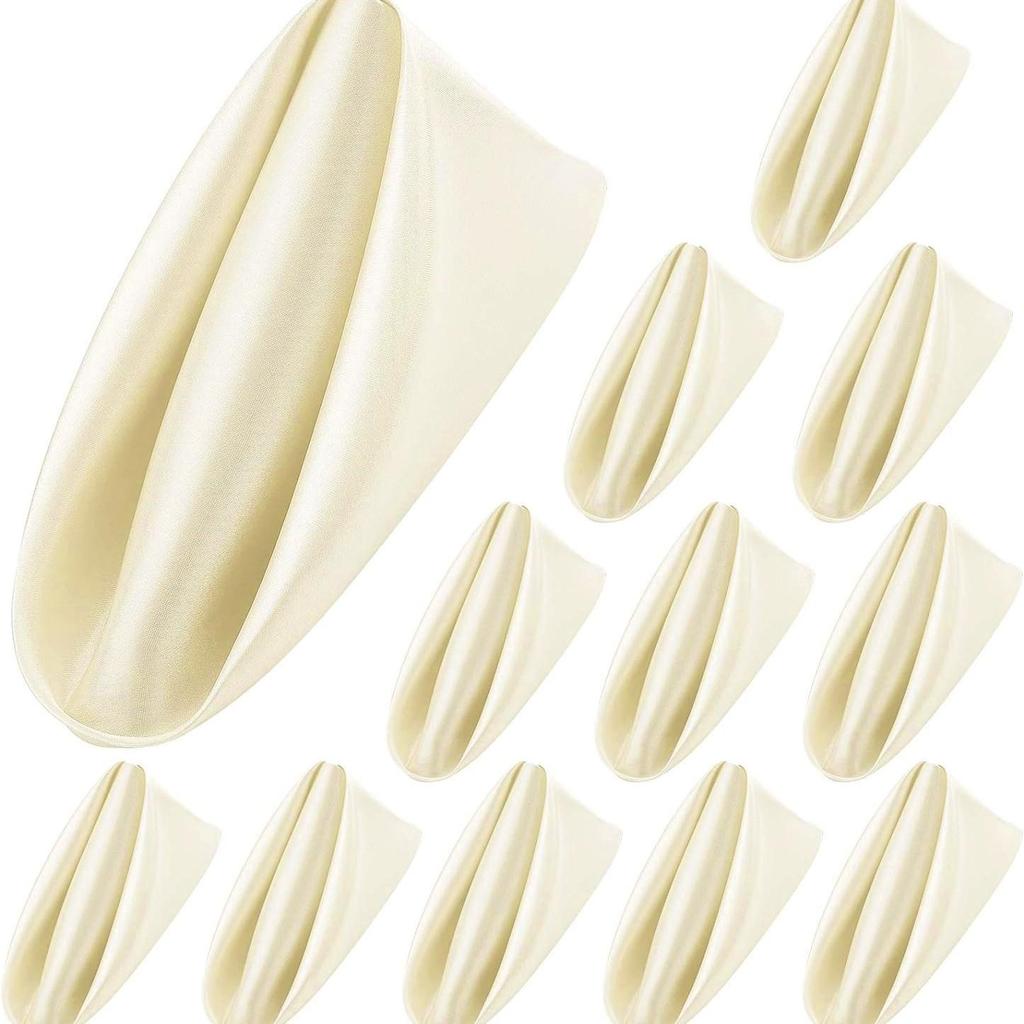 1PC Napkin Cloth Satin Face Mouth Cloth Lock Edge Solid Color Restaurant Hotel Square Wedding Decoration