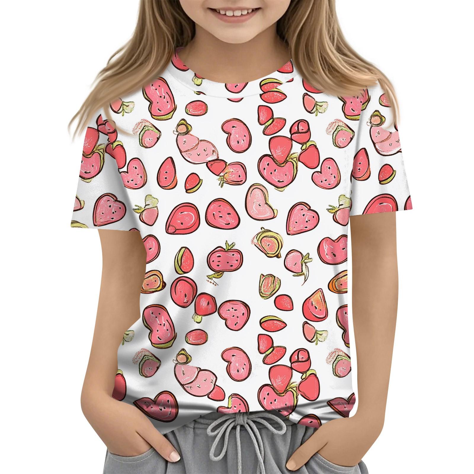 

Детская модная повседневная футболка с коротким рукавом и круглым вырезом с растительным принтом 110