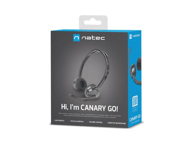 Natec Canary Go Headphones with Microphone, Black