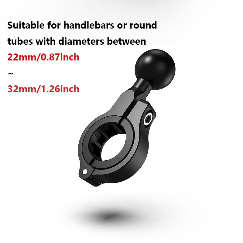 Motorcycle Bicycle Handlebar Ram Mount Support Camera Base with 1 Inch 25mm Ball Head for 0.87"~1.26" Diameter Round Railing