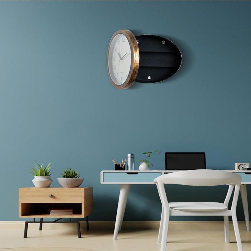 1Pc  Storage Wall Clock Creative Retro Decoration Wall Clock Storage Jewelry Box Living Room Clock