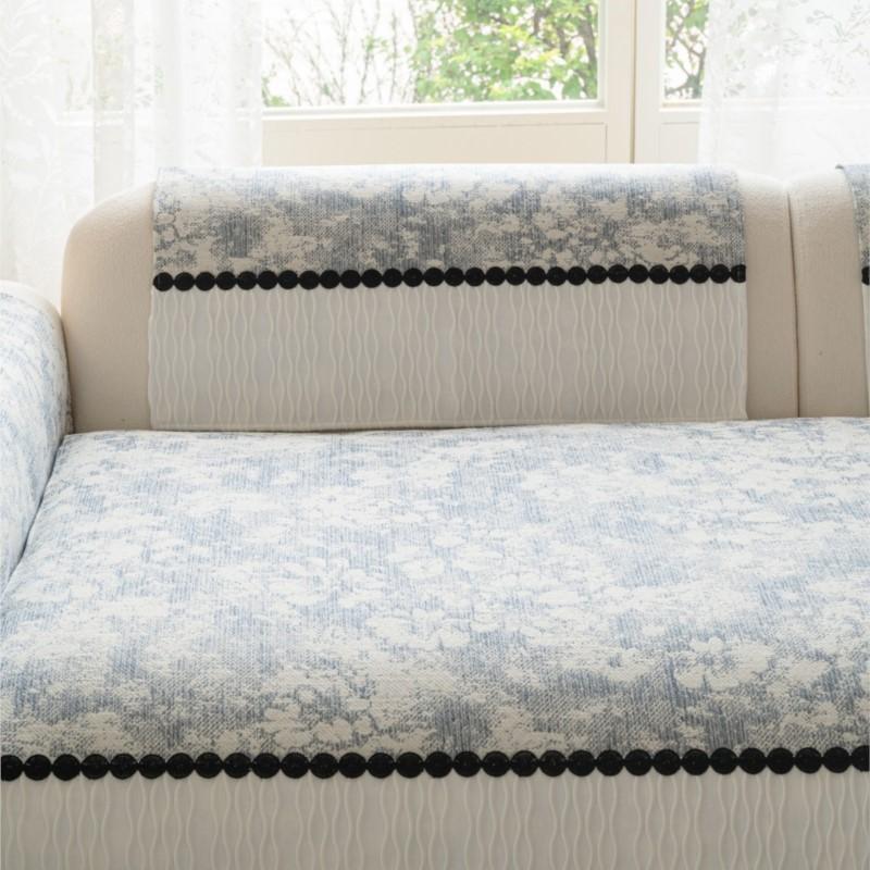 Non-Slip Sofa Protector Soft Anti-Skid Patchwork Sofa Mats Imitation Cotton Linen Sofa Armrests Cushion Sofa Cushion Cover