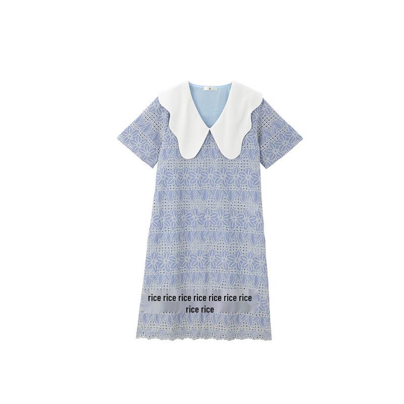 

Двойной Рай 2024 Лето Большой Размер Платье с Вышивкой Воротник Питер Пэн Y-230 XL