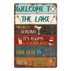 Lake House Posters Vintage Metal Tin Signs Decor Rustic Plaque Metal Plate Wall Art Decor for Living Room