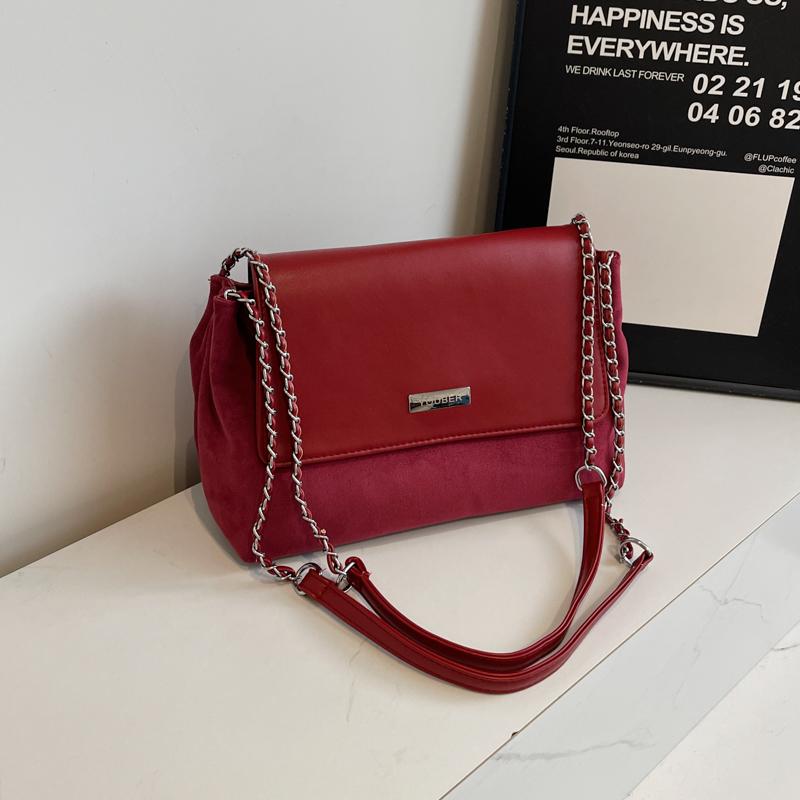Casual Soft Surface Large Capacity Bag Women 2025 New Popular All-Match Chain Messenger Bag Vintage Nubuck Leather Shoulder Bag