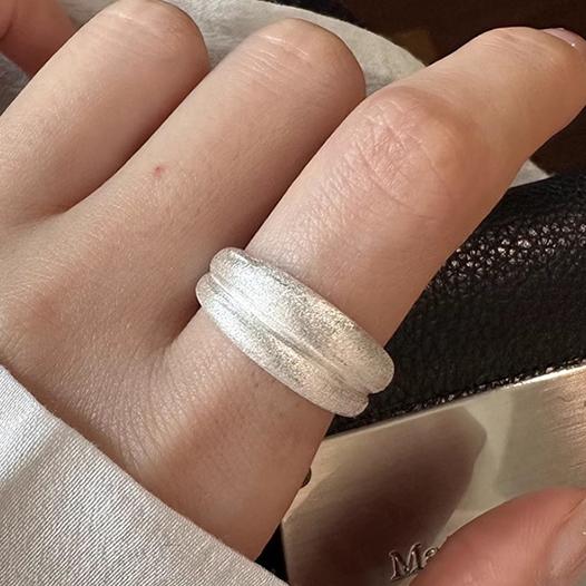 BF CLUB 925 Sterling Silver String Ring For Women Heart Jewelry Finger Open Handmade Shinning Rings Allergy For Birthday Gift