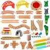 Wooden Train Track Racing Railway Toys All Kinds Wooden Track Accessories Fit for Biro Wood Tracks Toys for Children Gift