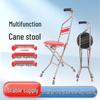 4-Leg Multi-Functional Foldable Cane Stool for Seniors - Reinforced Stainless Steel